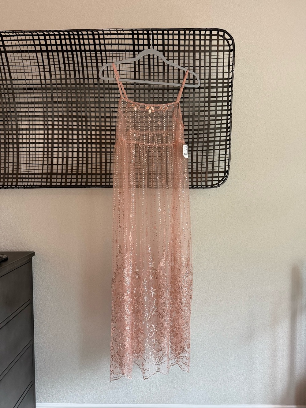 Free people maxi slip sparkle dress